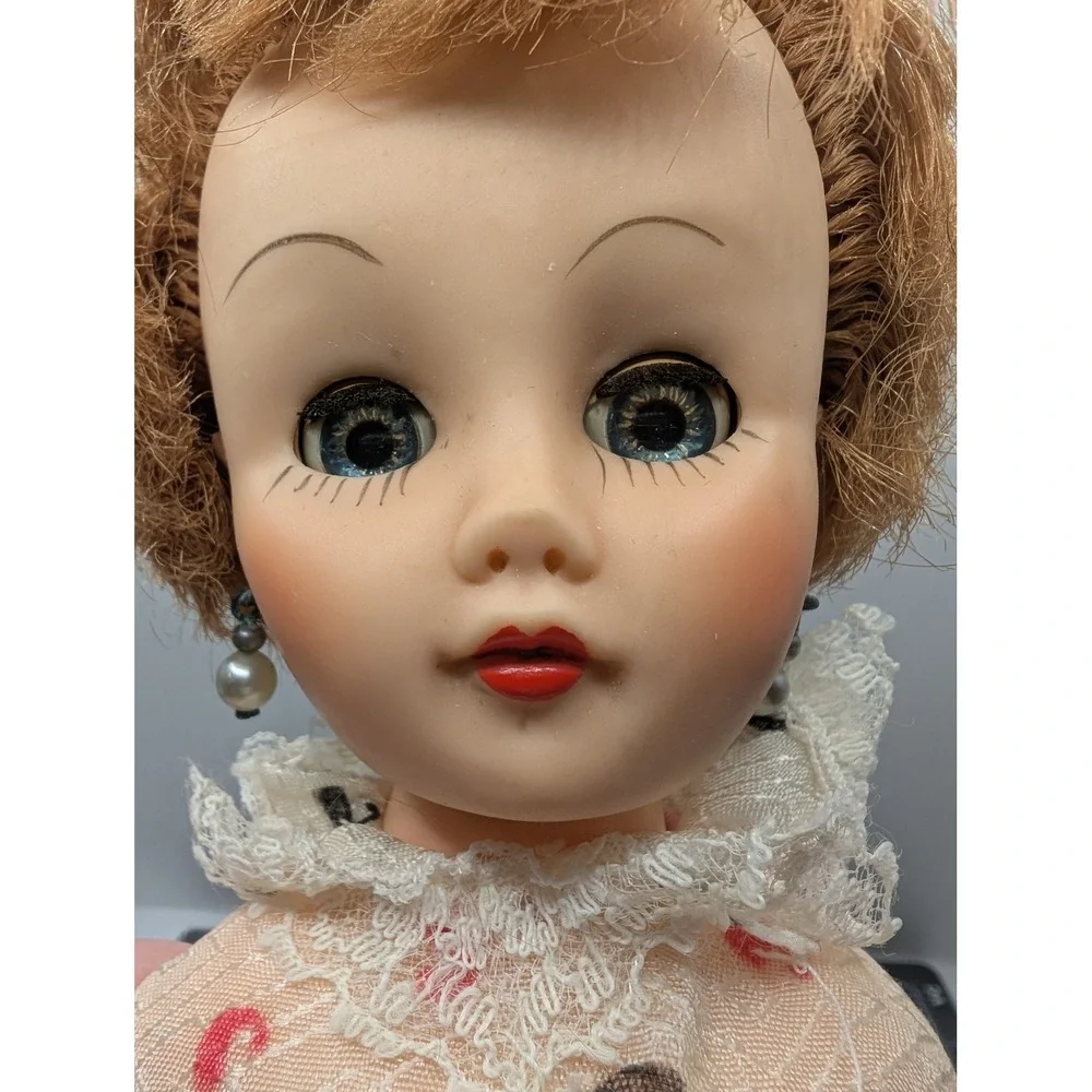 Sleepy blue eye Red hair 18 inch fashion doll 50's 60s x marked on butt w/ heels